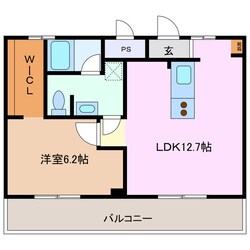 中川原駅 徒歩9分 3階の物件間取画像